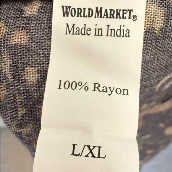 NWT Cost Plus World Market Black V-Neck Sleeveless Floral Tiered Midi Dress L/XL - Picture 9 of 12